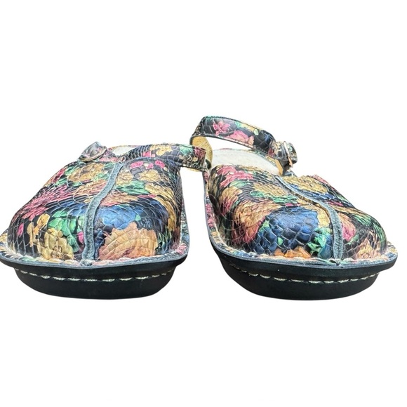 Alegria Paloma Multicolor Floral Embossed Mary Jane Clogs Size 8 - Picture 4 of 8